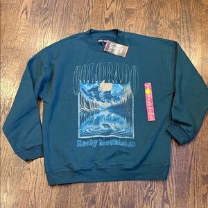 State of Mind Colorado Graphic Men's Crewneck Sweater - Teal